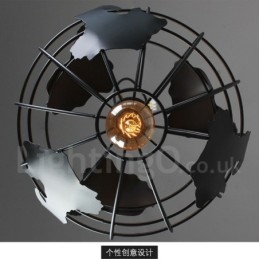 Lampada a sospensione vintage country in metallo a globo
