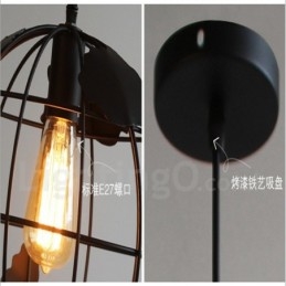 Lampada a sospensione vintage country in metallo a globo