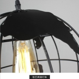 Lampada a sospensione vintage country in metallo a globo