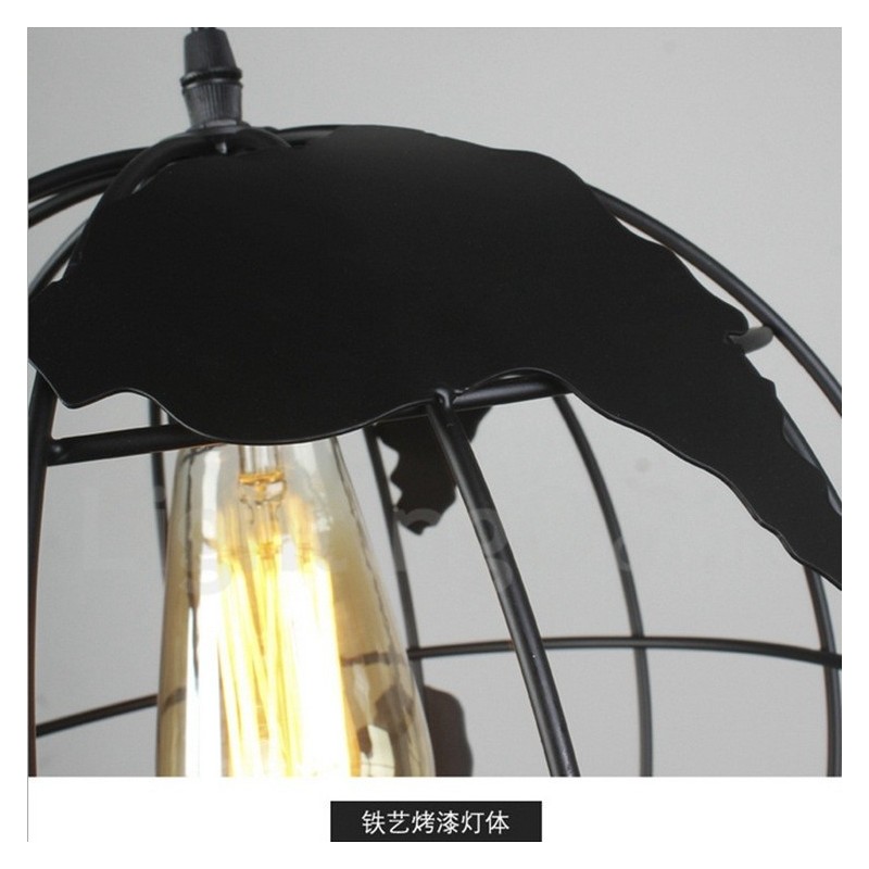 Lampada a sospensione vintage country in metallo a globo