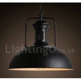 Lampada a sospensione vintage in metallo stile country Black Country