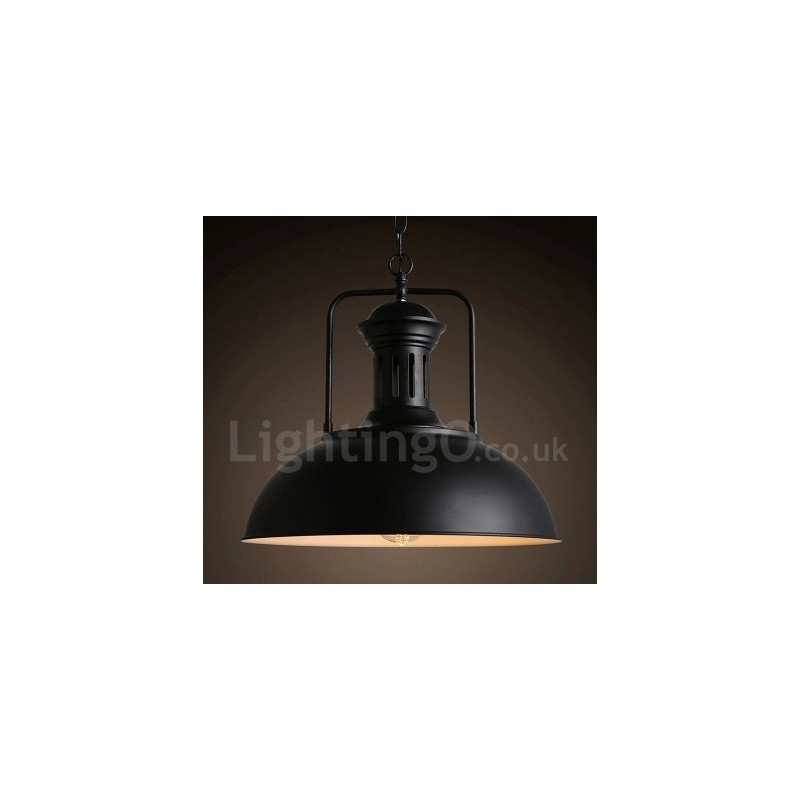 Lampada a sospensione vintage in metallo stile country Black Country