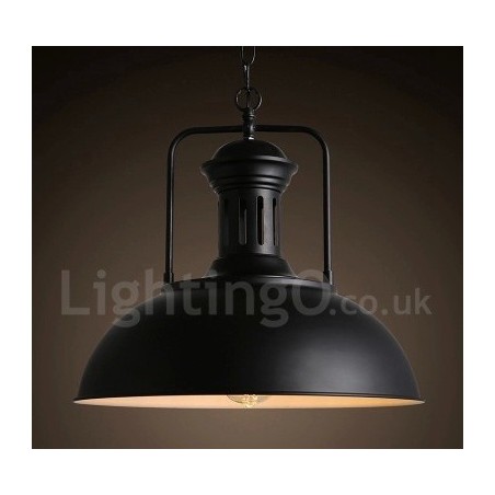 Lampada a sospensione vintage in metallo stile country Black Country