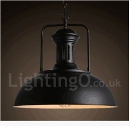 Lampada a sospensione vintage in metallo stile country Black Country