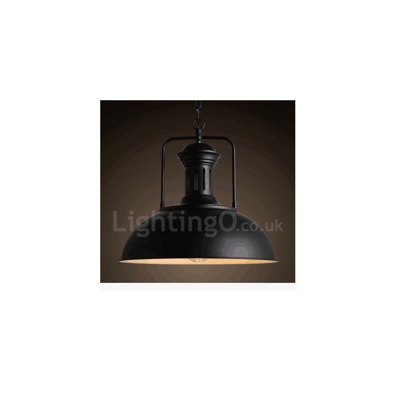 Lampada a sospensione vintage in metallo stile country Black Country