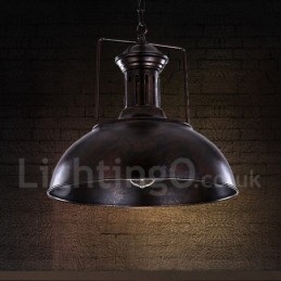 Lampada a sospensione vintage in metallo stile country Black Country
