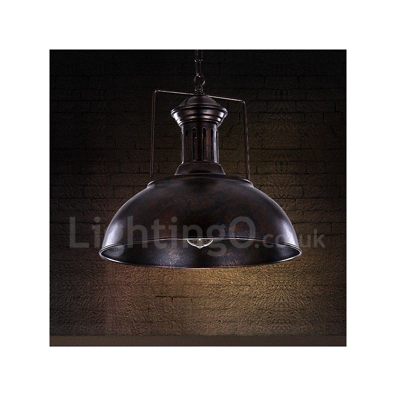 Lampada a sospensione vintage in metallo stile country Black Country