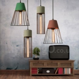 1 lampada a sospensione in metallo e cemento leggero 260×260 mm