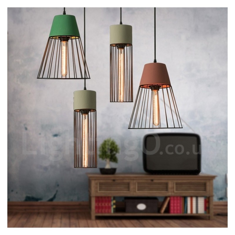 1 lampada a sospensione in metallo e cemento leggero 260×260 mm