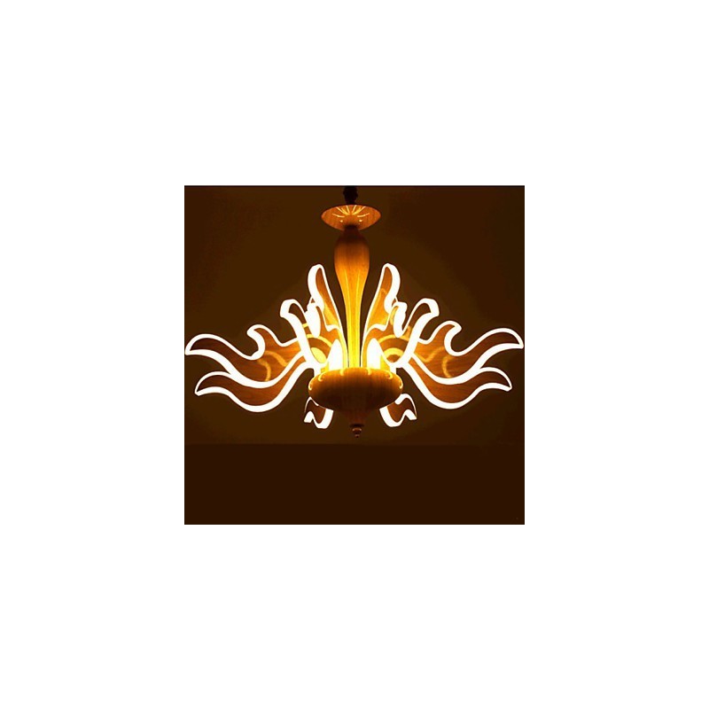 Lampadario cinese semplice in acrilico con venature del legno