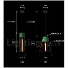 1 lampada a sospensione in metallo e cemento leggero 260×260 mm