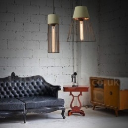 1 lampada a sospensione in metallo e cemento leggero 260×260 mm