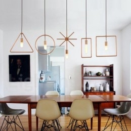 Lampada a sospensione rustica in legno 1 luce