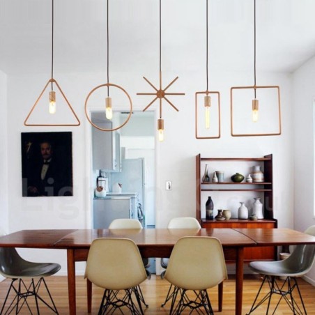 Lampada a sospensione rustica in legno 1 luce