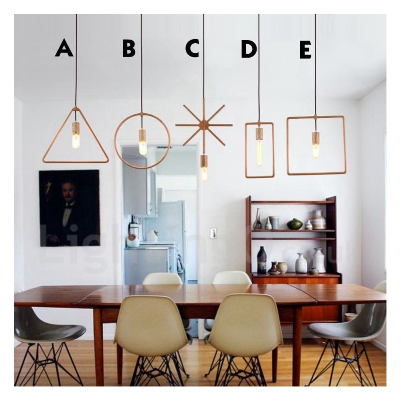 Lampada a sospensione rustica in legno 1 luce