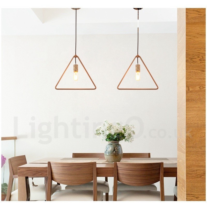Lampada a sospensione rustica in legno 1 luce
