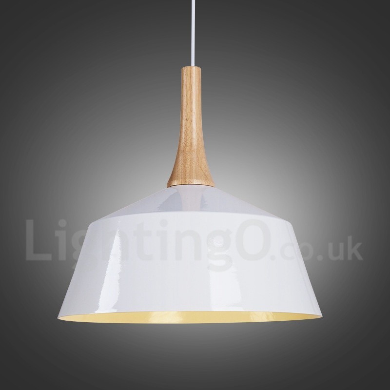 Lampada a sospensione moderna in legno e metallo, 27 cm, 1 lampadina LED