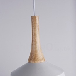 Lampada a sospensione moderna in legno e metallo, 27 cm, 1 lampadina LED