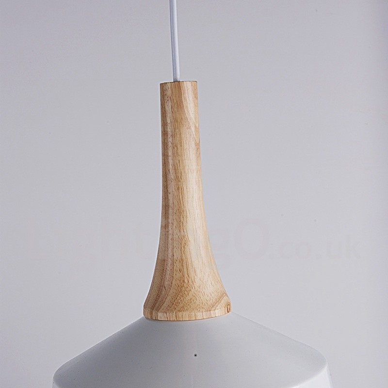 Lampada a sospensione moderna in legno e metallo, 27 cm, 1 lampadina LED