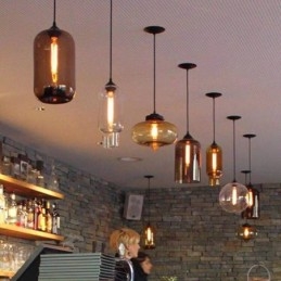 Lampada a sospensione moderna in vetro multicolore 1 luce