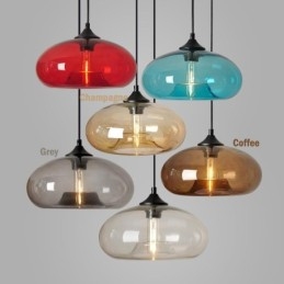 Lampada a sospensione moderna in vetro multicolore 1 luce