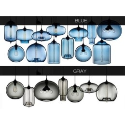 Lampada a sospensione moderna in vetro multicolore 1 luce