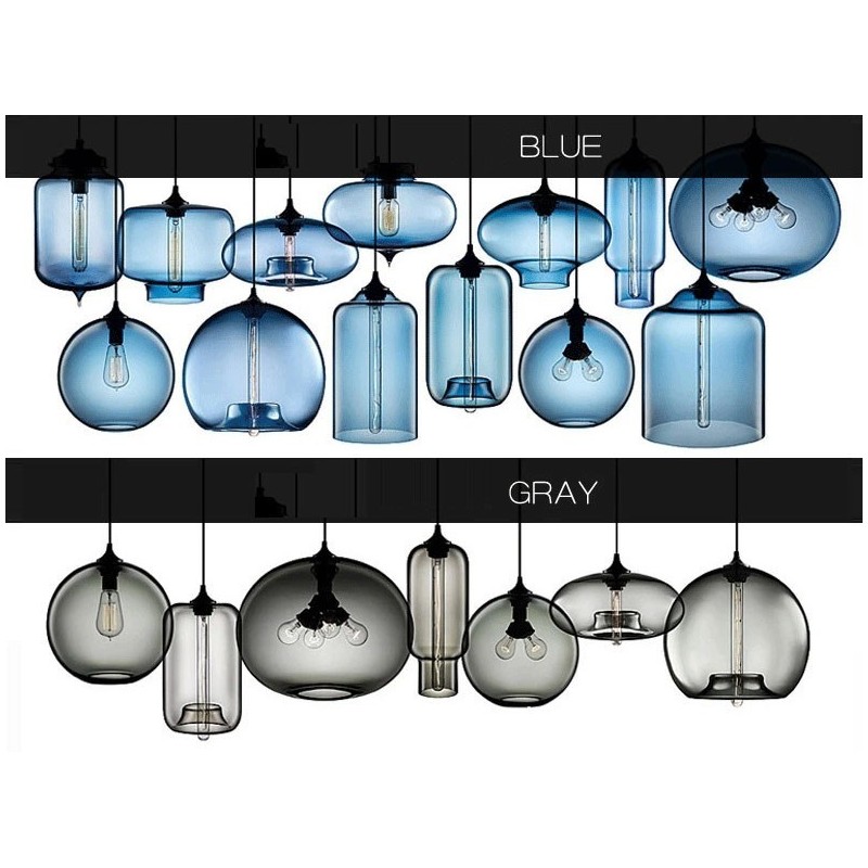 Lampada a sospensione moderna in vetro multicolore 1 luce