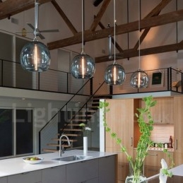 Lampada a sospensione moderna in vetro multicolore 1 luce