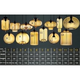 Lampada a sospensione moderna in vetro multicolore 1 luce