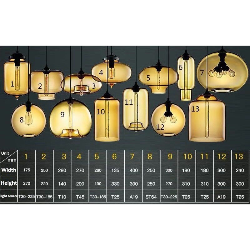 Lampada a sospensione moderna in vetro multicolore 1 luce