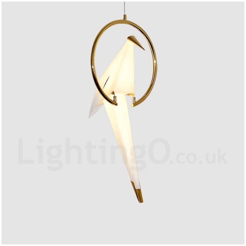 Lampada a sospensione contemporanea Paper Crane 1 luce 82x36 cm