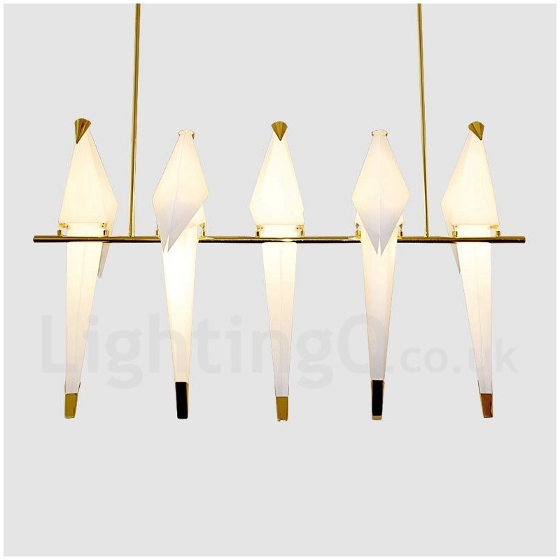 Lampada a sospensione moderna Paper Crane a 5 luci 130x112 cm