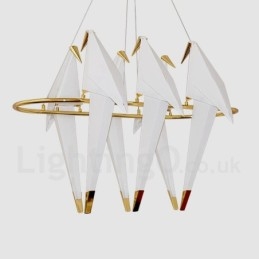 Lampada a sospensione contemporanea Paper Crane a 6 luci 96 x 82 cm