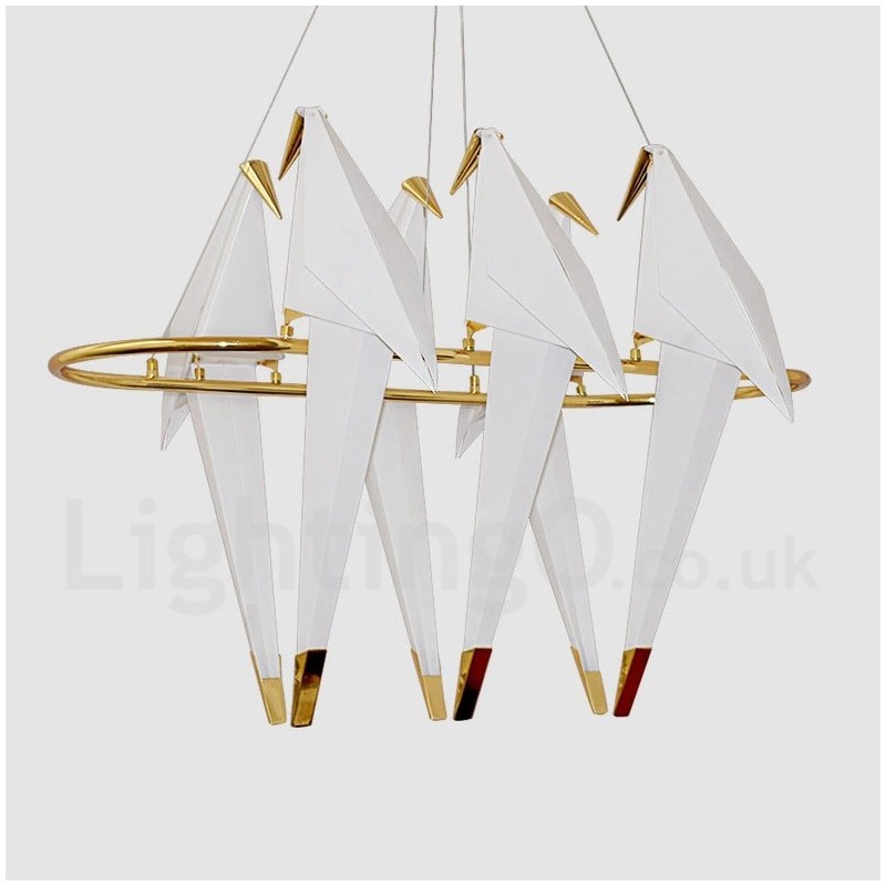Lampada a sospensione contemporanea Paper Crane a 6 luci 96 x 82 cm