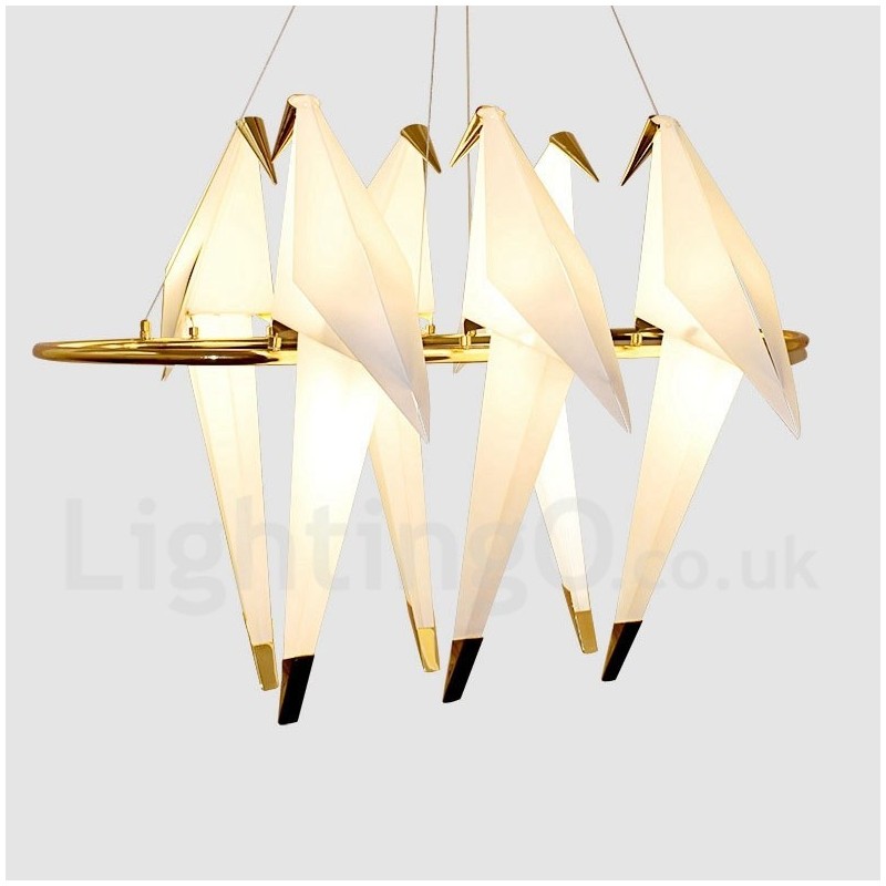 Lampada a sospensione contemporanea Paper Crane a 6 luci 96 x 82 cm