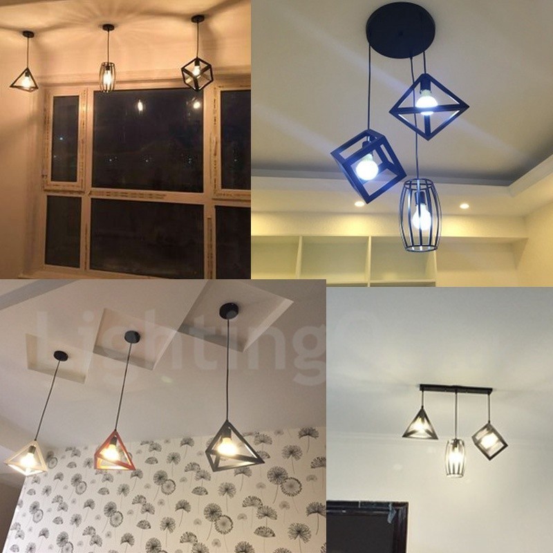 Lampada a sospensione contemporanea multicolore in metallo 1 luce