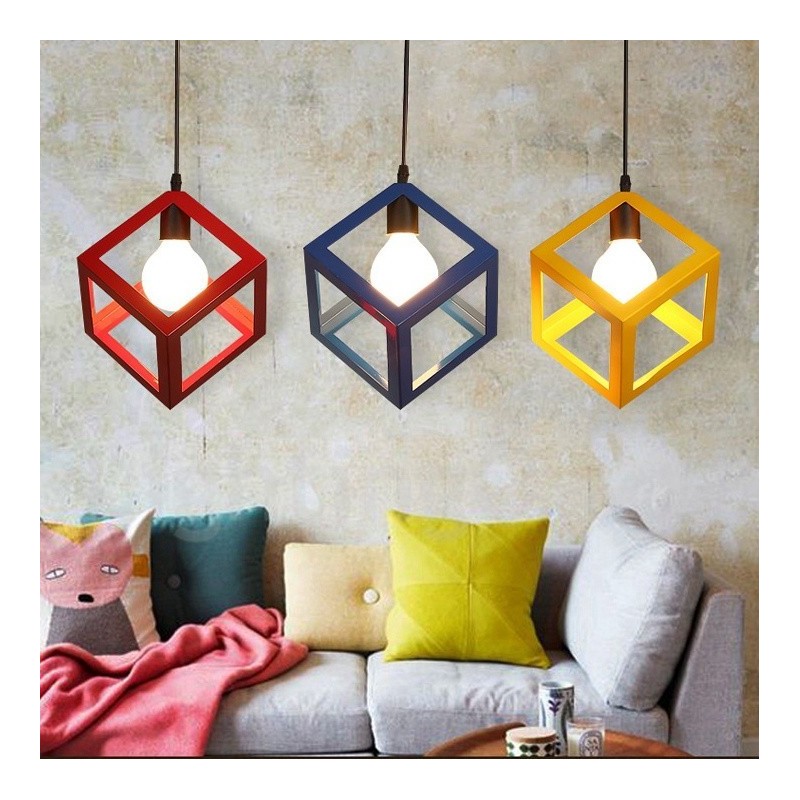 Lampada a sospensione contemporanea multicolore in metallo 1 luce