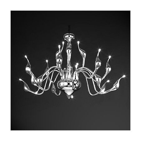 Lampadario moderno a 18 luci G4 finitura cromata