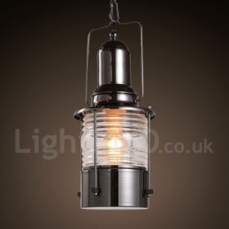 Lampada a sospensione vintage in rame stile lanterna con 1 luce