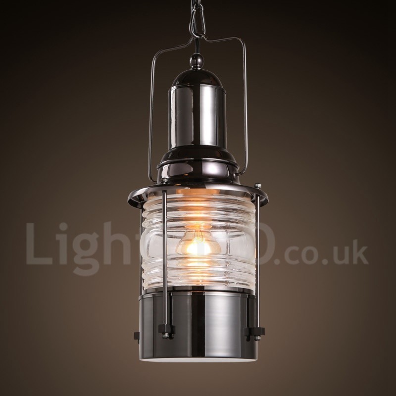 Lampada a sospensione vintage in rame stile lanterna con 1 luce