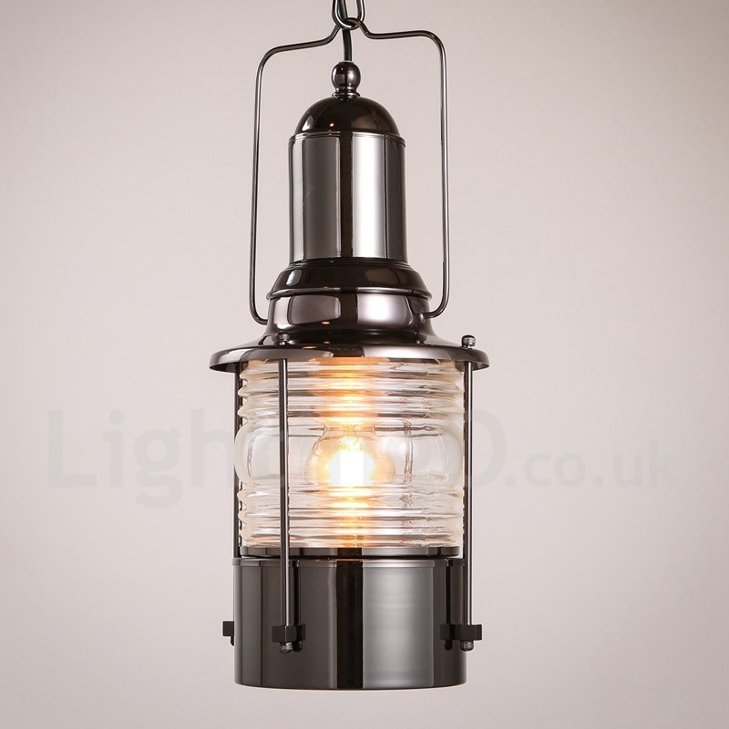 Lampada a sospensione vintage in rame stile lanterna con 1 luce