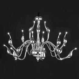 Lampadario moderno a 18 luci G4 finitura cromata