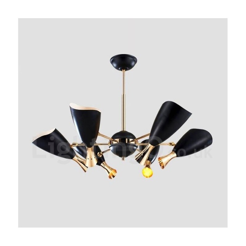 Lampadario moderno contemporaneo 6 luci in metallo