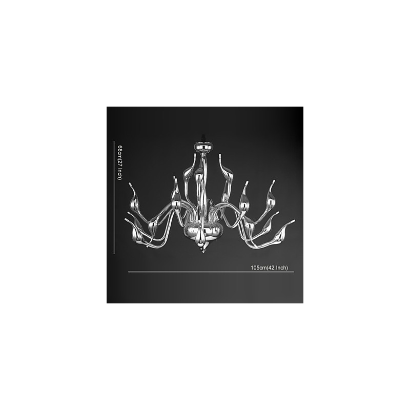 Lampadario moderno a 18 luci G4 finitura cromata