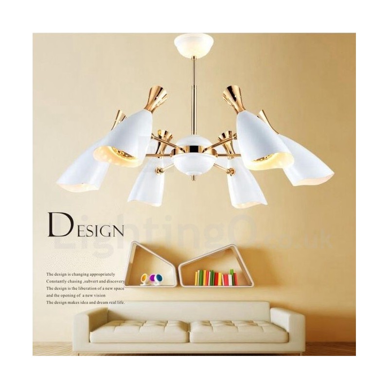 Lampadario moderno contemporaneo 6 luci in metallo