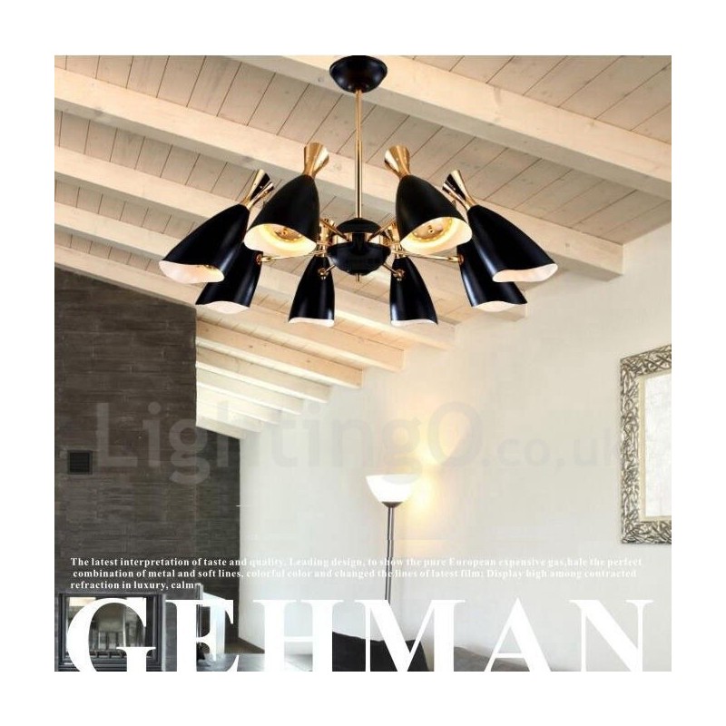 Lampadario moderno contemporaneo a 8 luci 90x50 cm