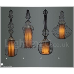Lampada a sospensione vintage country in metallo a forma di vaso