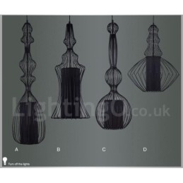 Lampada a sospensione vintage country in metallo a forma di vaso