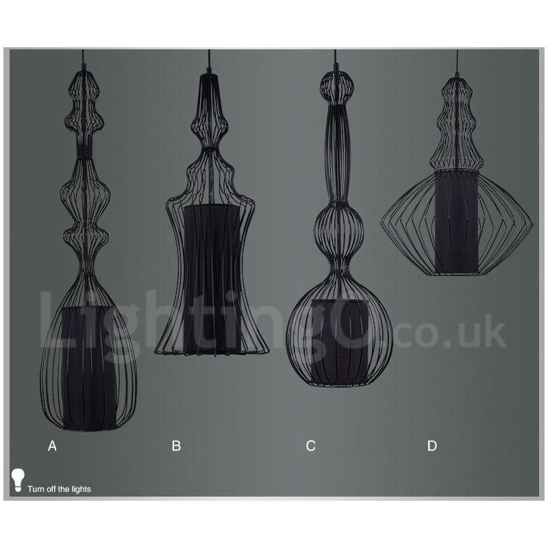 Lampada a sospensione vintage country in metallo a forma di vaso