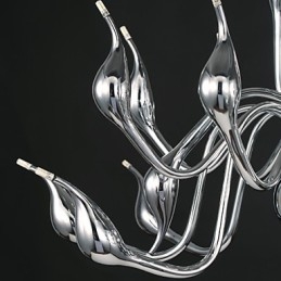 Lampadario moderno a 18 luci G4 finitura cromata